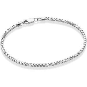 Miabella Solid 925 Sterling Silver Italian 2.5mm Franco Square Box Link Chain